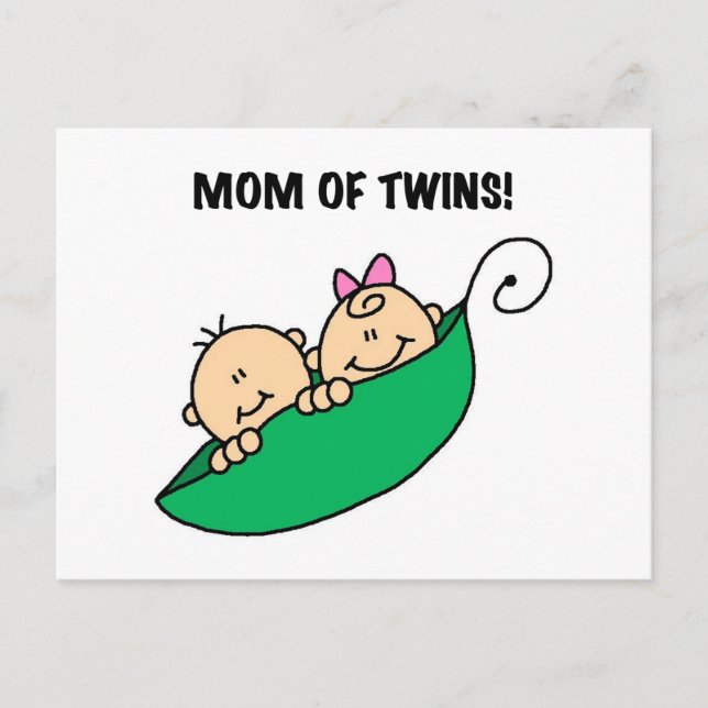 Mum of Twins-Peas in a Pod Tshirts and Gifts Postcard (Front)