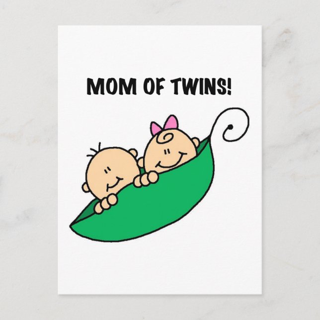 Mum of Twins-Peas in a Pod Tshirts and Gifts Postcard (Front)