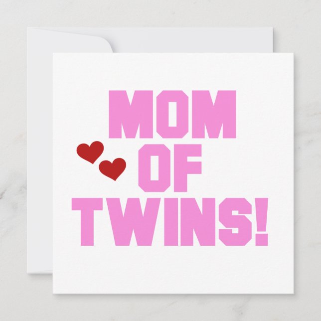 Mum of Twins Pink Text Gifts (Front)