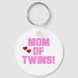 Mum of Twins-Pink Text Tshirts and Gifts Key Ring
