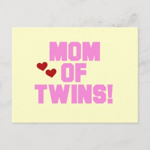 Mum of Twins-Pink Text Tshirts and Gifts Postcard