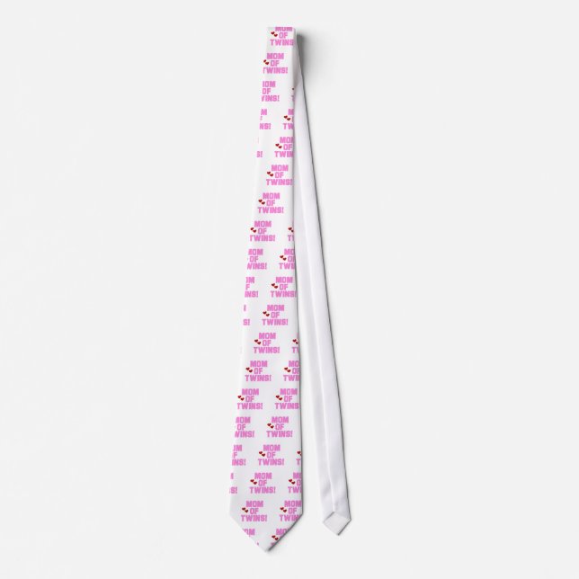 Mum of Twins-Pink Text Tshirts and Gifts Tie (Front)