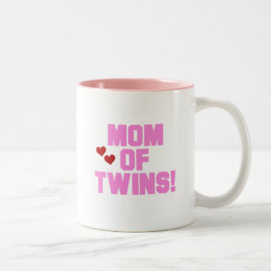 Mum of Twins-Pink Text Tshirts and Gifts Two-Tone Coffee Mug