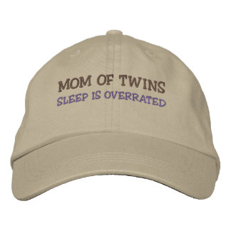 Mum of Twins SLEEP IS OVERRATED Embroidered Hat