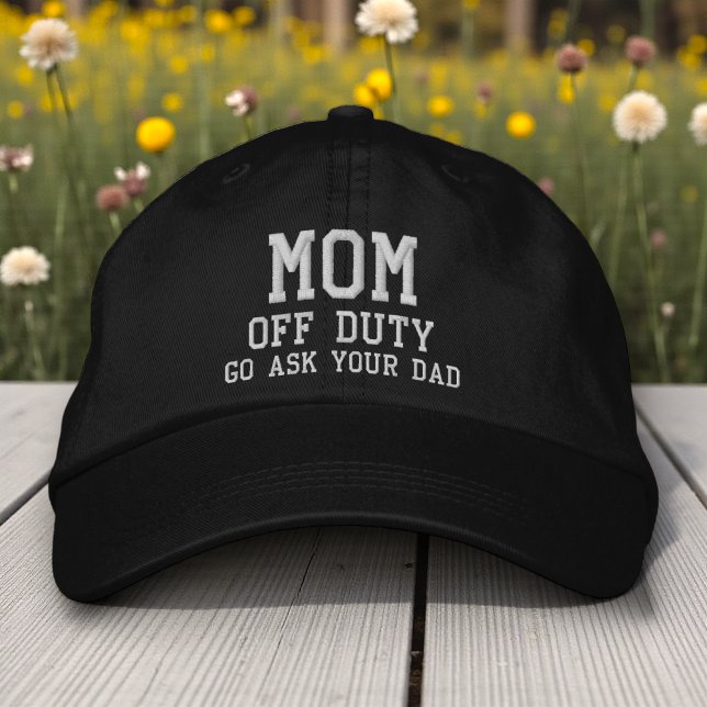 Mum Off Duty Simple Modern Typography Custom Embroidered Hat (Creator Uploaded)