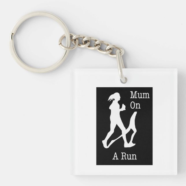 mum on a Run Acrylic Key Ring (Front)