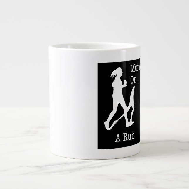 Mum on a run Mother T shirt gift present women Large Coffee Mug (Front)