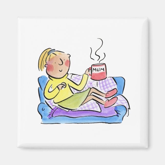 Mum on the sofa magnet (Front)