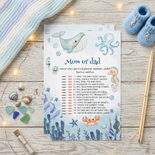 Mum or Dad Game Sea You Soon Octopus baby shower 