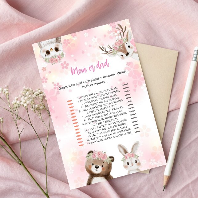 Mum or Dad Guessing Game - Pink Woodland Theme (Creator Uploaded)