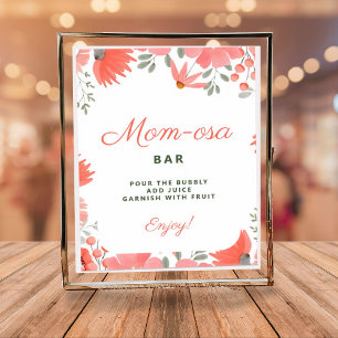 Mum-osa Bar A Little Wildflower Girl Baby Shower Poster