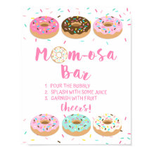 Mum-osa Bar Baby Shower Mimosa Sign Pink Doughnuts
