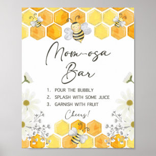 Mum-osa Bar Baby Shower Sign Honey Bee