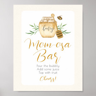 Mum-osa Bar Honey Bee Baby Shower Table Sign