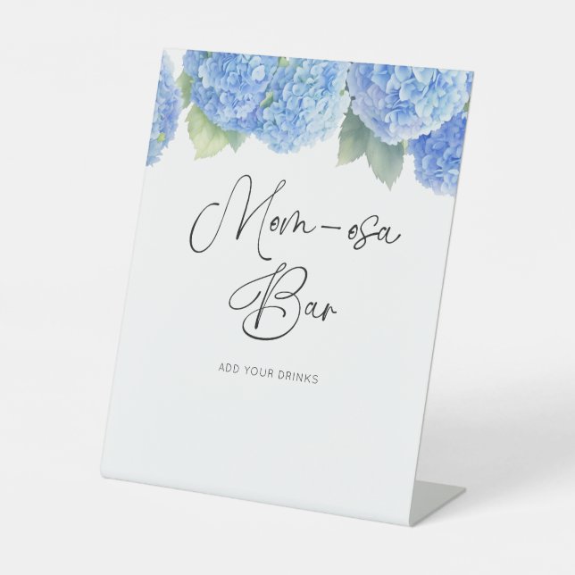 Mum-osa Bar Hydrangea It's a Boy Baby Shower Pedestal Sign (Front)
