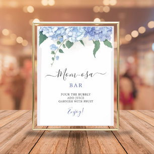 Mum-osa Bar It's A Boy Blue Hydrangea Baby Shower Poster