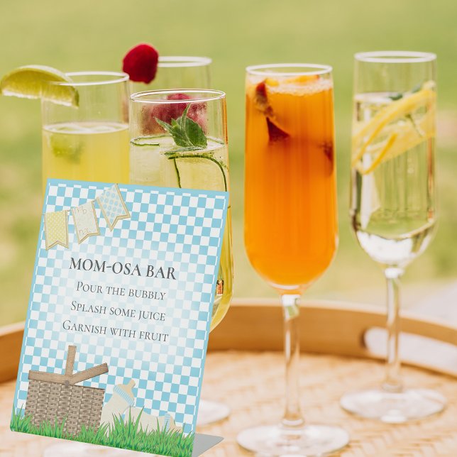 Mum-osa Bar Picnic Baby Shower Pedestal Sign (Creator Uploaded)