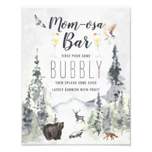 Mum-osa Bar   Rustic Forest Woodland Bear Photo Print