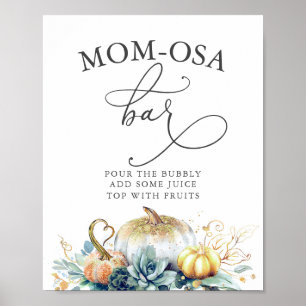 Mum-osa Bar Sign Succulents Pumpkins Baby Shower