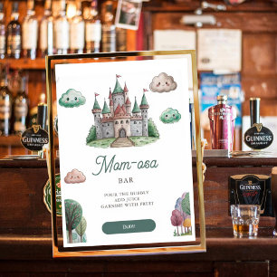 Mum-osa Once Upon a Time Green Castle Baby Shower Poster