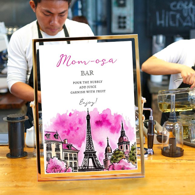 Mum-osa Paris French Bonjour Bebe Baby Shower Poster (Creator Uploaded)