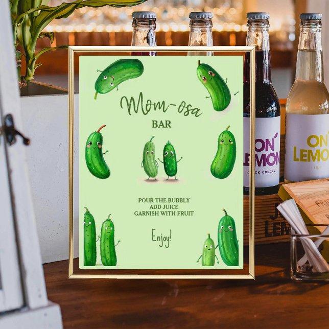 Mum-osa Pickles Cucumber Green Baby Shower Poster (Creator Uploaded)