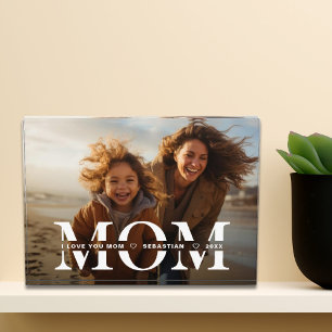 Mum overlay with kids names mothers day photo block