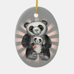 Mum Panda Bear Love Ceramic Tree Decoration