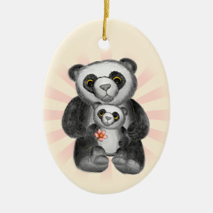 Mum Panda Bear Love Ceramic Tree Decoration