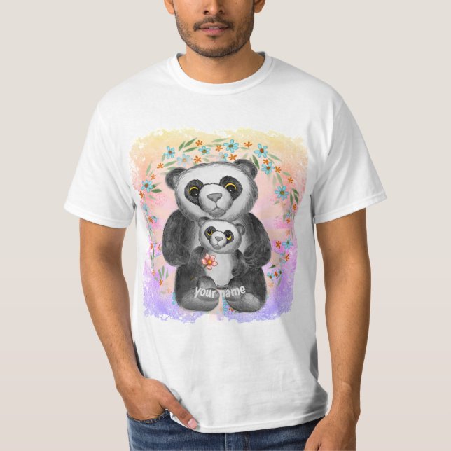 Mum Panda Bear Love custom  T-Shirt (Front)