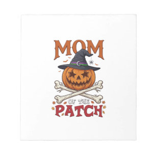 Mum Patch Halloween Pumpkin Witch Hat Crossbones_1 Notepad