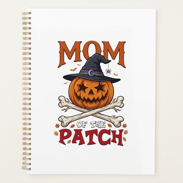 Mum Patch Halloween Pumpkin Witch Hat Crossbones_1 Planner (Front)