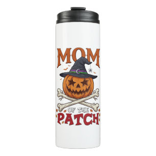 Mum Patch Halloween Pumpkin Witch Hat Crossbones_1 Thermal Tumbler