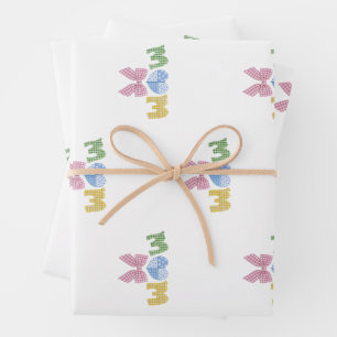 Mum Patchwork Mother's Day Gift Wrapping Paper Sheet