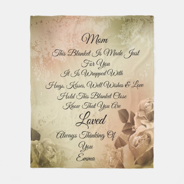 Mum Personalise Fleece Blanket (Front)