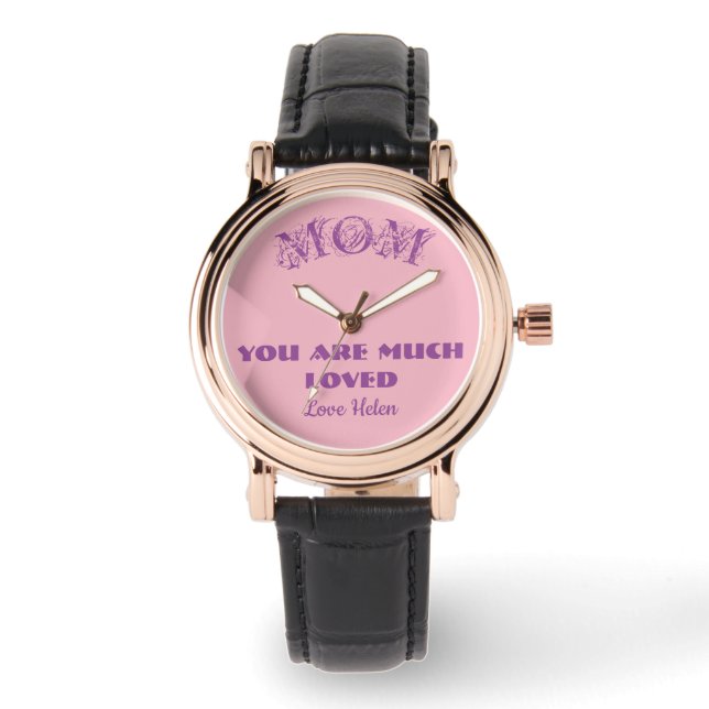 Mum Personalised Name Cute Gift For Mother Watch (Front)
