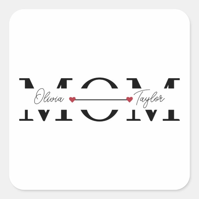 Mum Personalised Name Mother's Day  Square Sticker (Front)