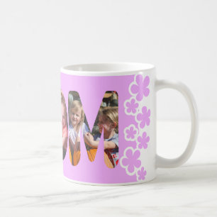 Mum Personalised Purple 3 Photo Coffee Mug