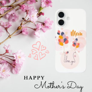 Mum Personalised Watercolor Balloon iPhone 16 Case