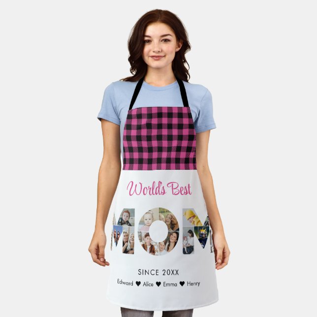 Mum Photo Collage Cutout Mother's Day Birthday Apron (Worn)