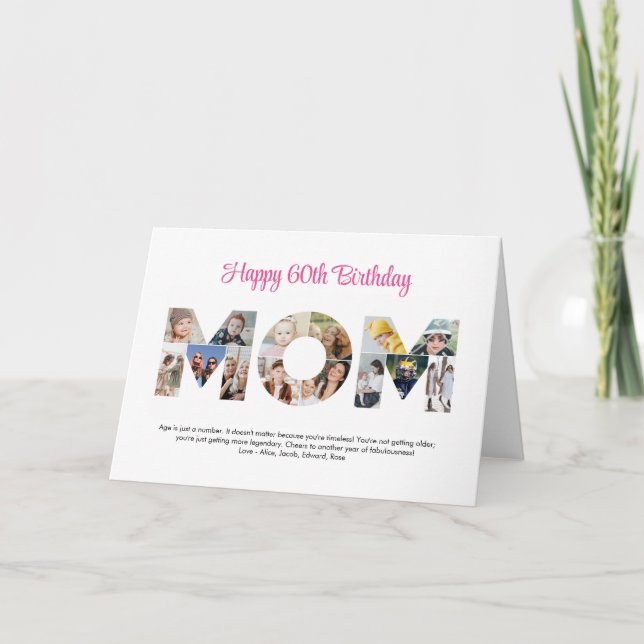 Mum Photo Collage Cutout Mother's Day Birthday Card (Front)