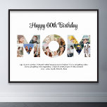 Mum Photo Collage Cutout Mother's Day Birthday Poster<br><div class="desc">Celebrate the special moments with your mother with this Mum Photo Collage design. This customisable design is perfect for creating a personalised and heartfelt gift for Mother's Day and Birthday celebration. Craft a beautiful collage with the word MOM, featuring cherished moments, creating a visual journey of the precious memories you've...</div>