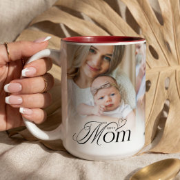 Mum Photo Collage First Mother's Day Keepsake Gift Two-Tone Coffee Mug