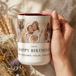 Mum Photo Collage Happy Birthday Keepsake Gift Two-Tone Coffee Mug