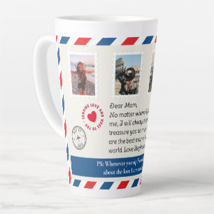 Mum Photo Collage Letter Postal Hug Latte Mug