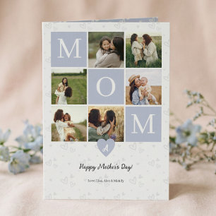 Mum Photo Collage Monogram Mother's Day Holiday Card