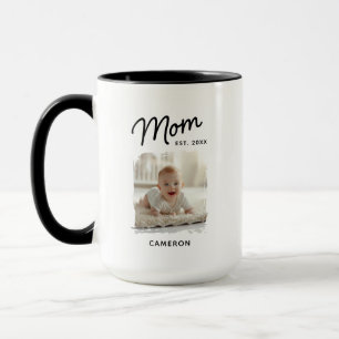 Mum Photo Established Date Mug