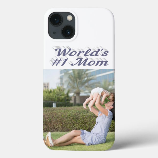 Mum Photo grey text iPhone Case (Back)