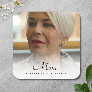 Mum Photo Personalised Memorial Tribute Funeral Square Sticker