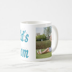 Mum Photo sky blue text Coffee Mug